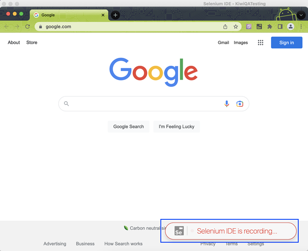 Selenium IDE Recording